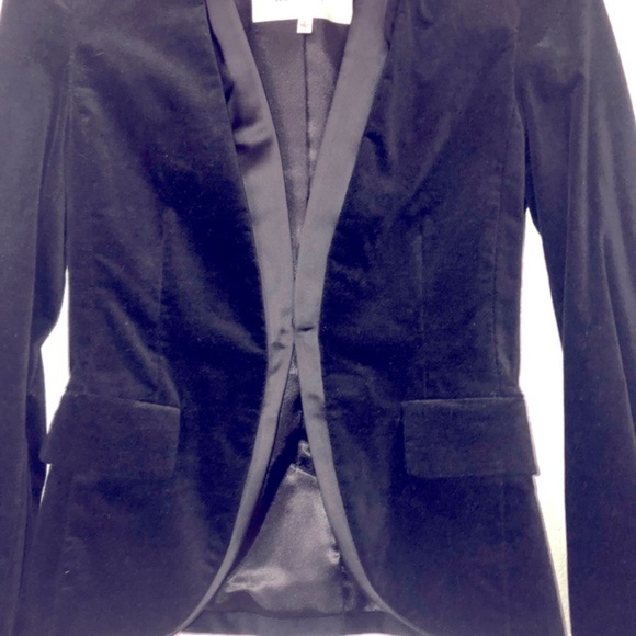 Rachel Roy black slim fit velvet luxe elegant blazer with satin lapel size 0 new - Picture 13 of 16